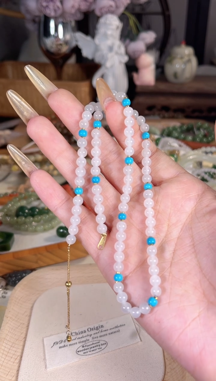 项链银S925镶嵌和田玉多样性发其一孤品默认微瑕