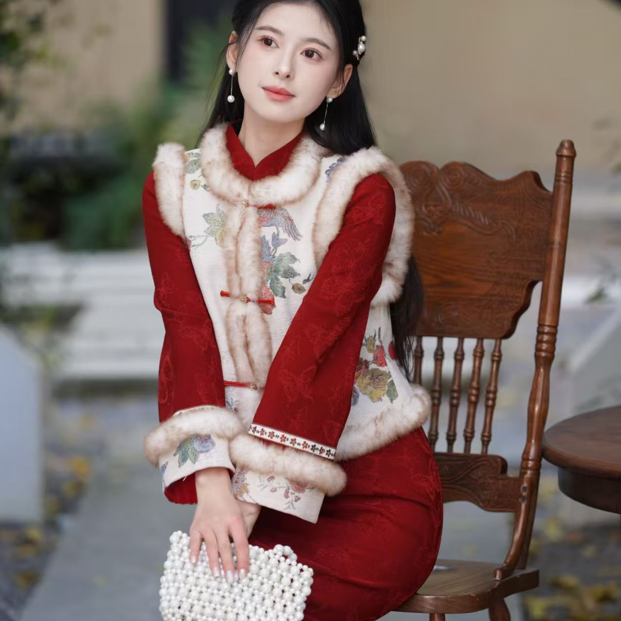 冬款【冬日暖阳-经典三件套】加绒加厚长款气质日常中国风显瘦旗袍