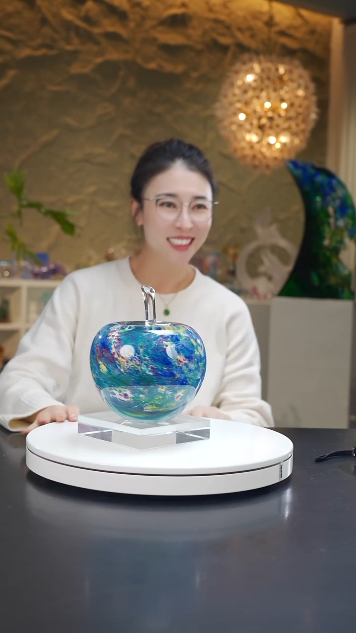 手工艺品琉璃莫奈花园系列苹果摆件