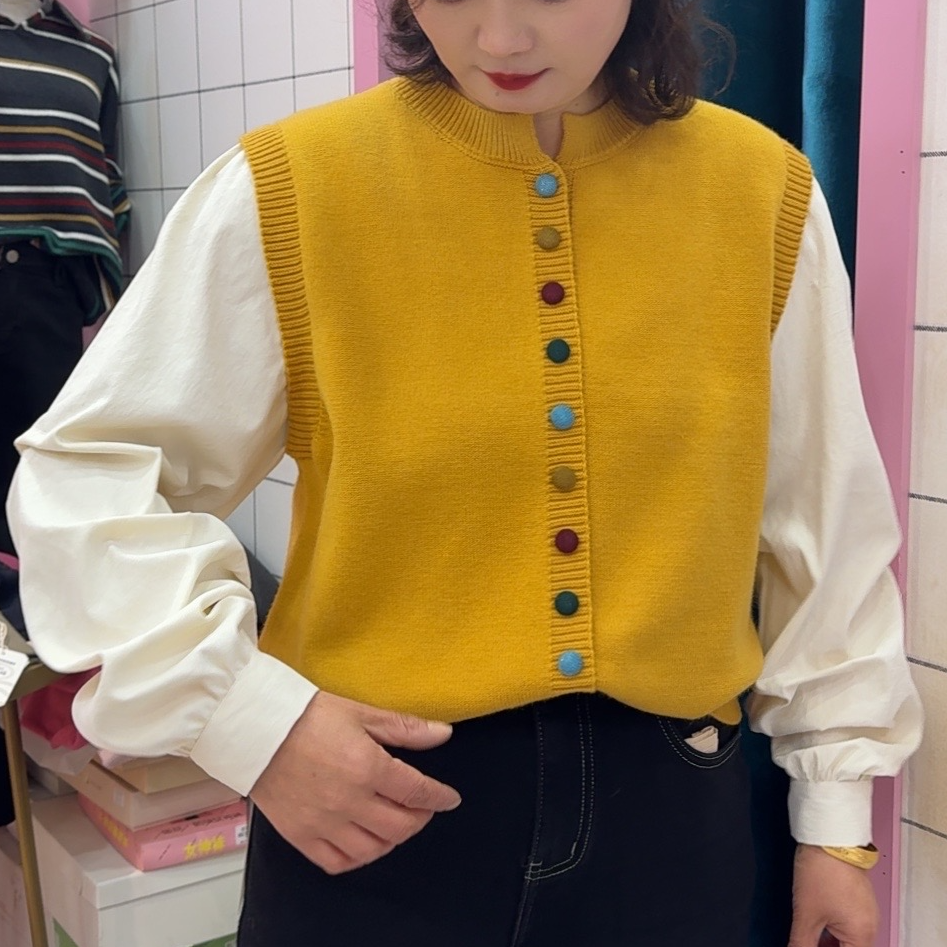 [ W i F i ]福利七彩纽扣针织衫5901