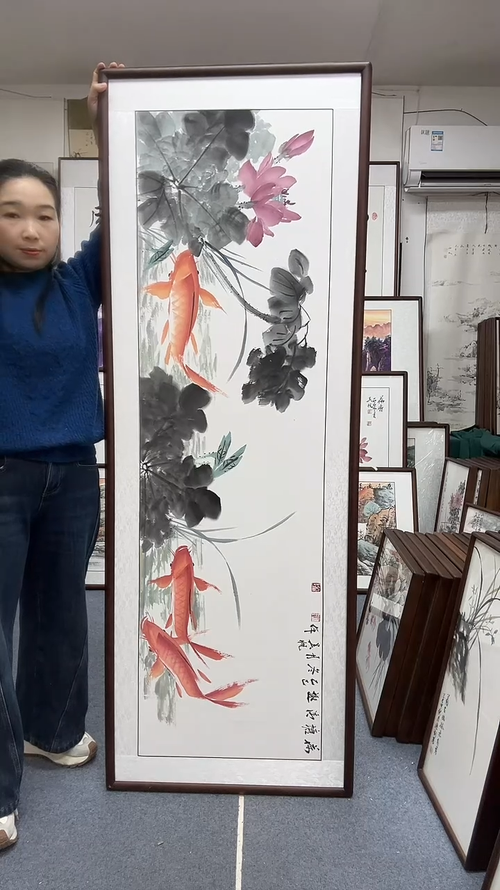 国画勇*尺寸63*1米8木画框京东包邮手绘