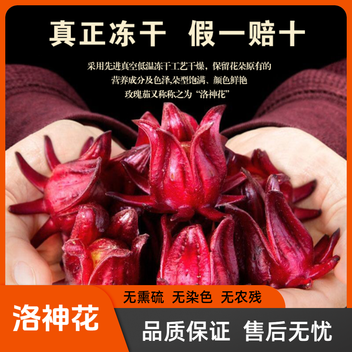 云鲜农【真冻干假一赔十】云南洛神花玫瑰茄养颜花茶无硫无染色