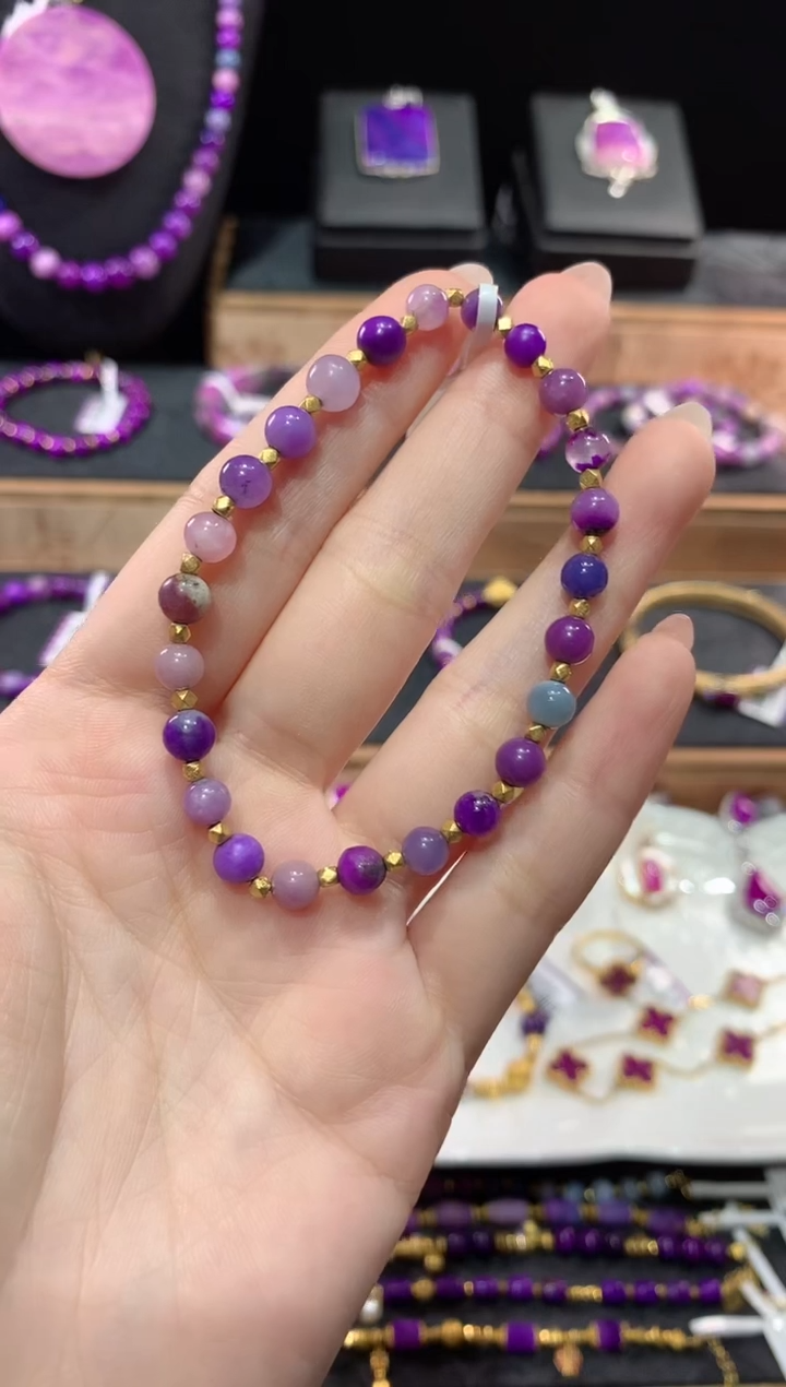 苏纪石（舒俱来）18K金镶嵌.手串