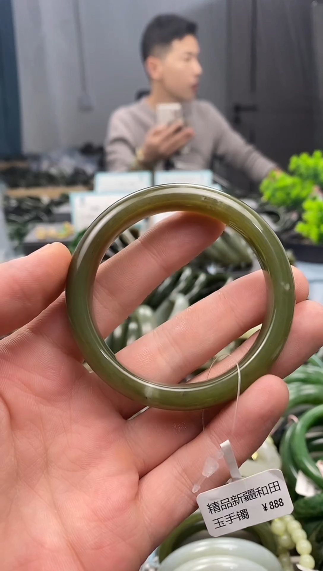 未镶嵌手镯和田玉52.5