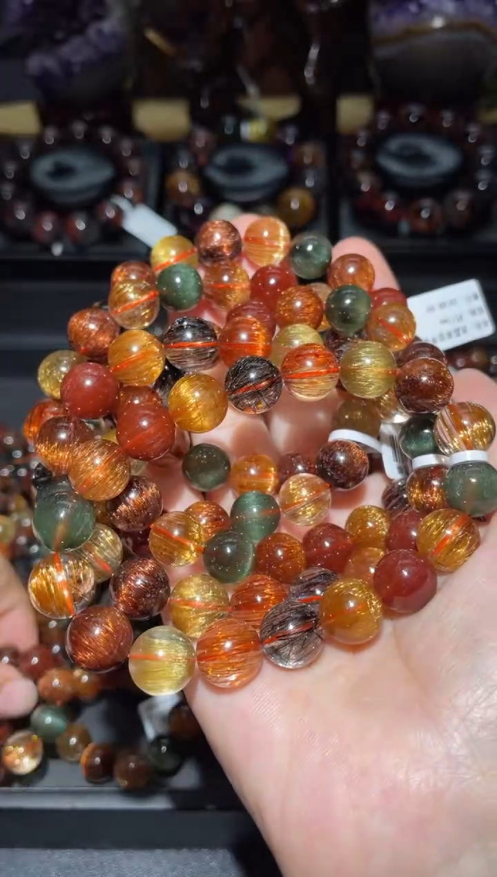 【闪购商品】水晶手链未镶嵌发晶单圈11mm多样性发其一