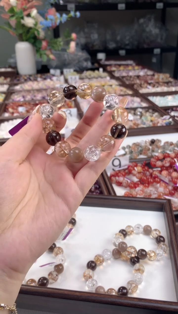 未镶嵌手链水晶金箔胶花冰曜奶茶月光（拍两单）