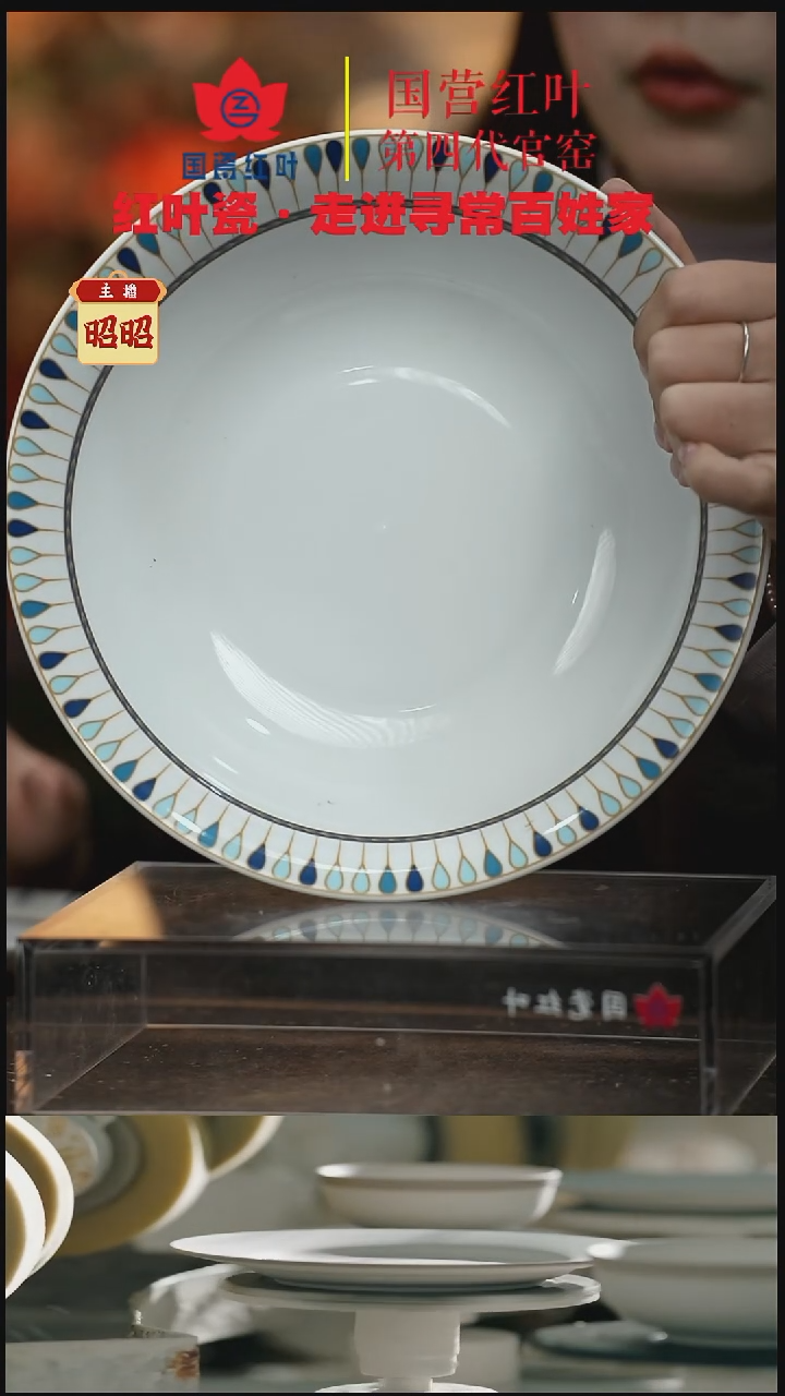 陶瓷1个微瑕蓝雀羽9英寸斗碗