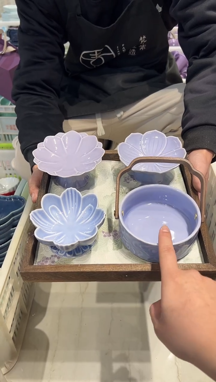 瓷片瓷正品果盘 【带托盘】