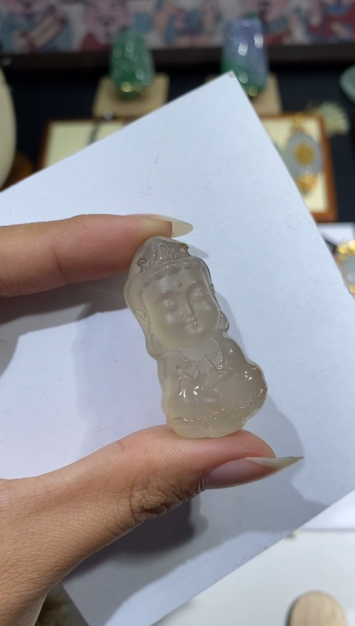 【闪购商品】玛瑙/玉髓颈饰未镶嵌观音宝宝佛