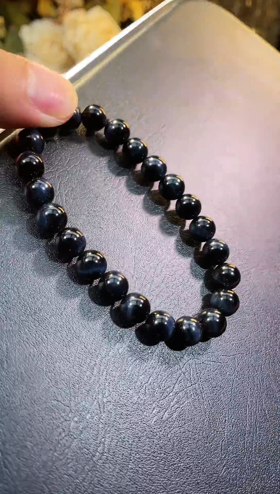 未镶嵌手链木变石（虎睛石）蓝虎眼8m+