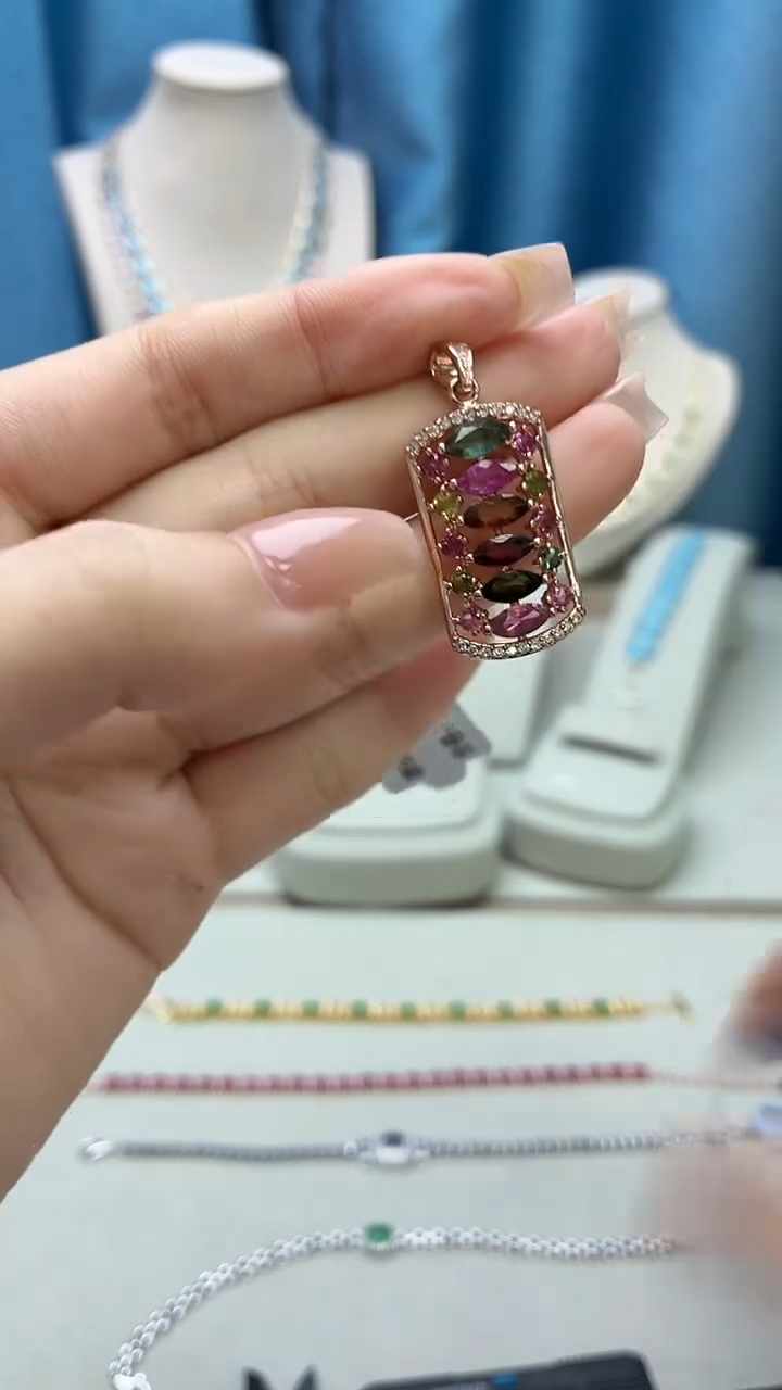 吊坠(不含链)银S925镶嵌碧玺276JH0102产品一个（多样性）