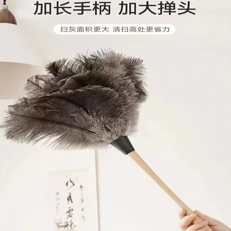 清洁扫灰除尘静电真驼鸟羽毛掸子家用除尘不掉毛清洁神器除尘掸子