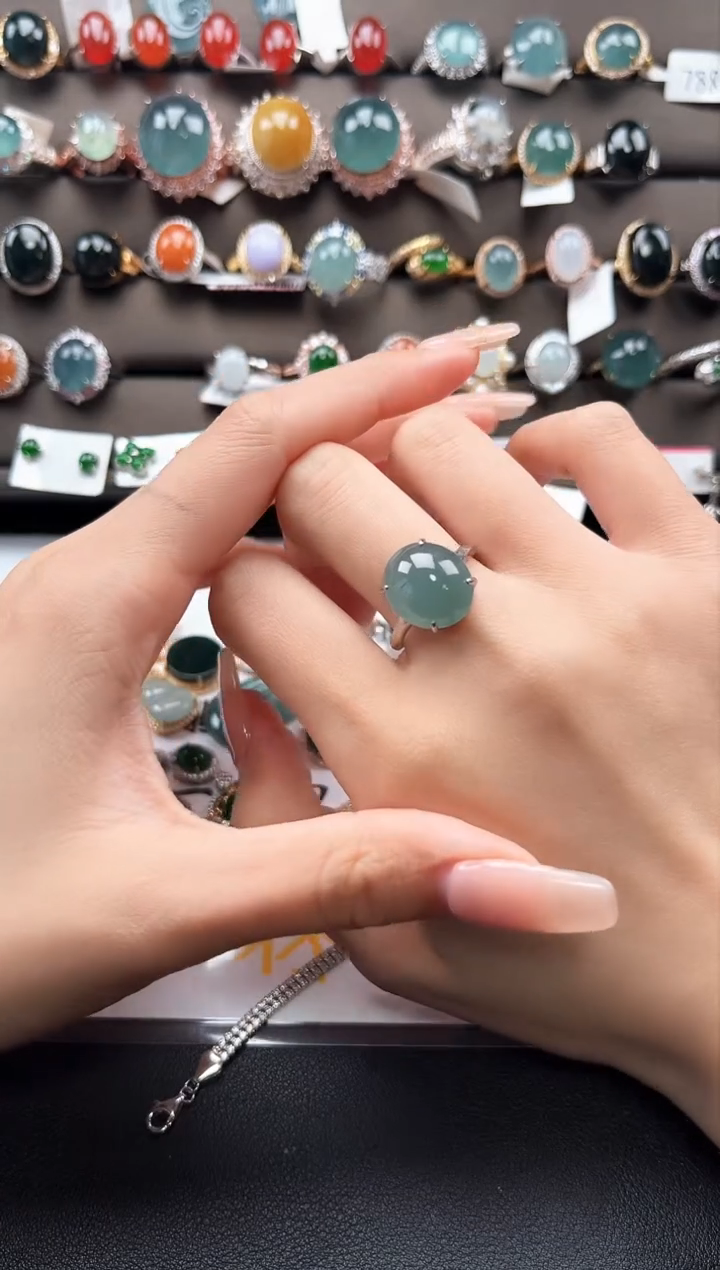 【闪购商品】翡翠戒指银S925镶嵌32111121