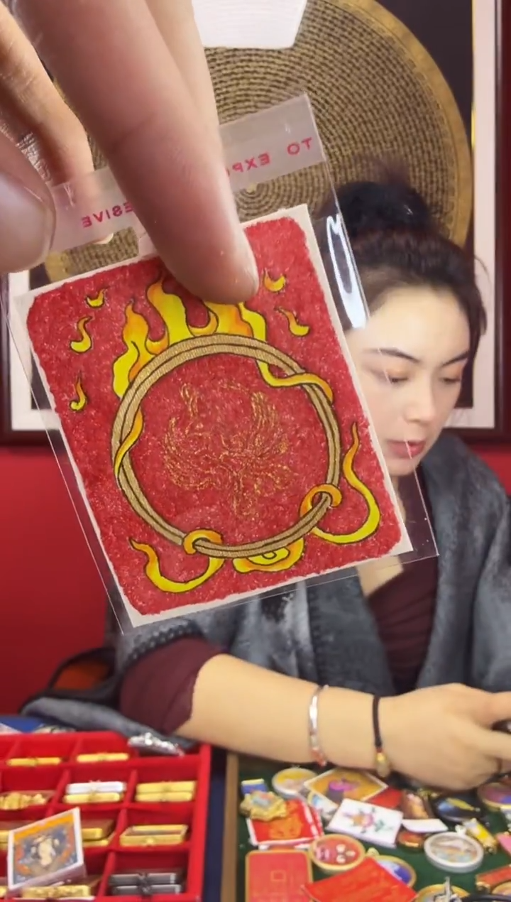 吊坠九紫离火-热贡纯手绘唐卡