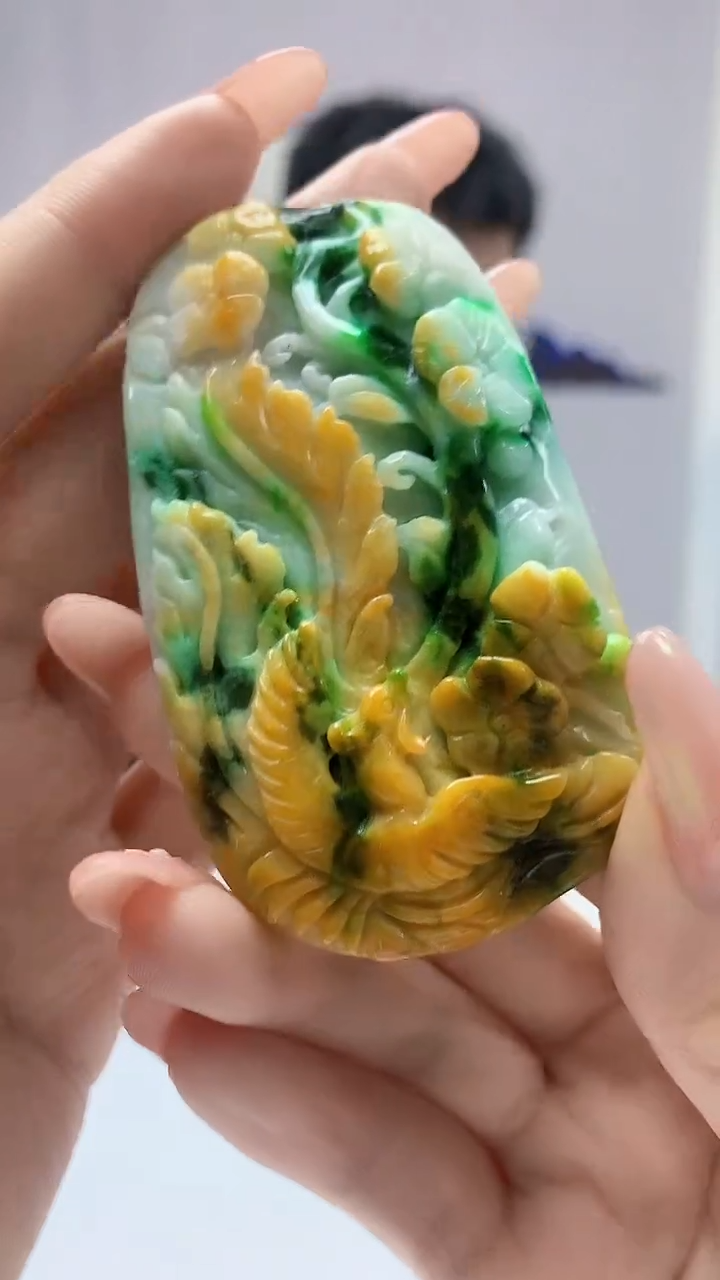 【闪购商品】定制翡翠未镶嵌5153DD-毛货挂件凤凰106