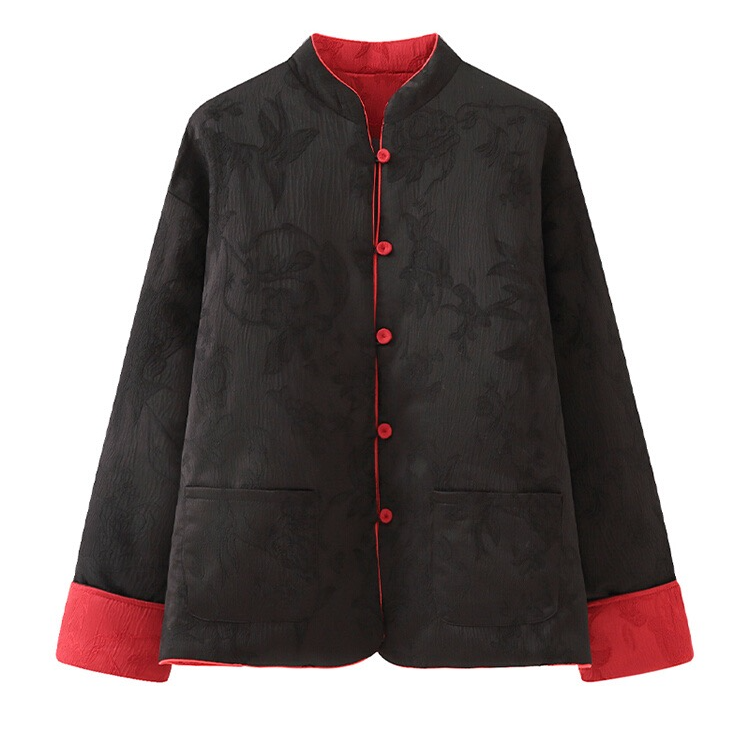 新中式双面穿提花棉服