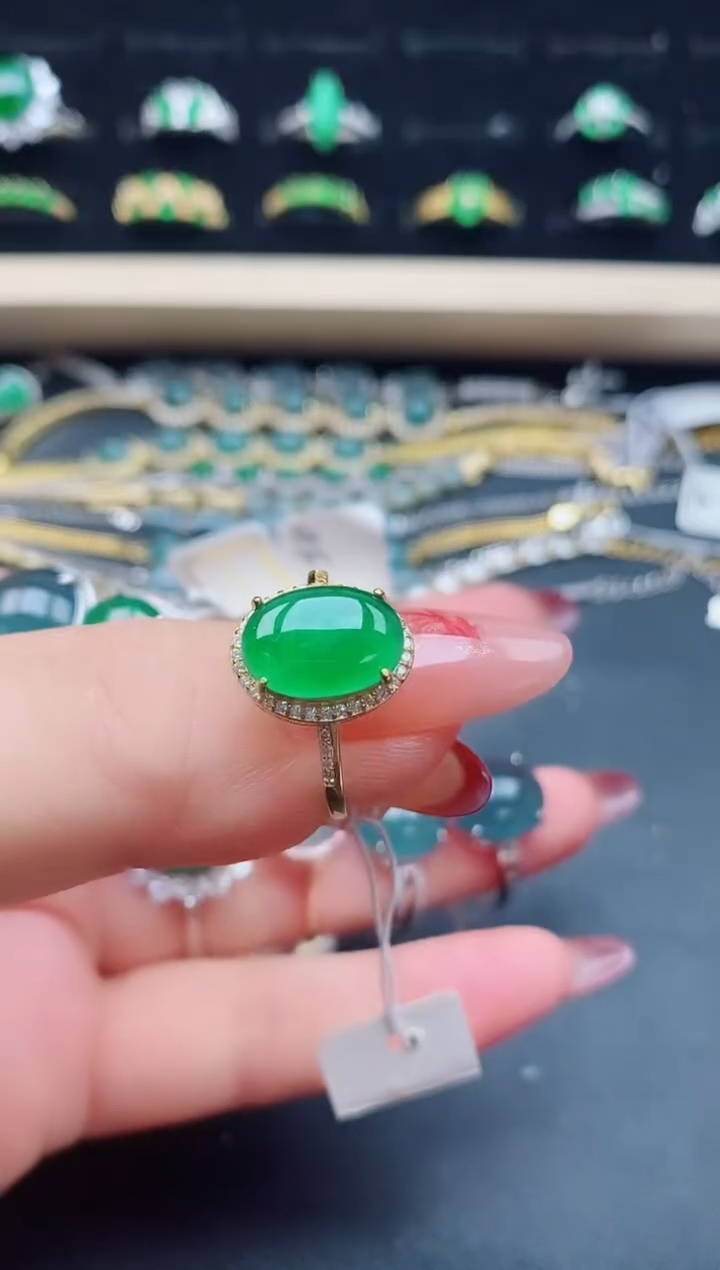 【闪购商品】翡翠戒指银S925镶嵌32131