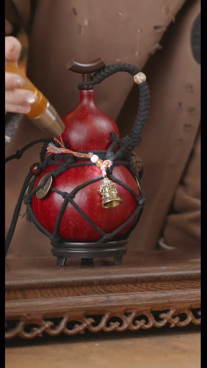 【闪购商品】88号精品天然大漆工艺防渗内胆酒葫芦~