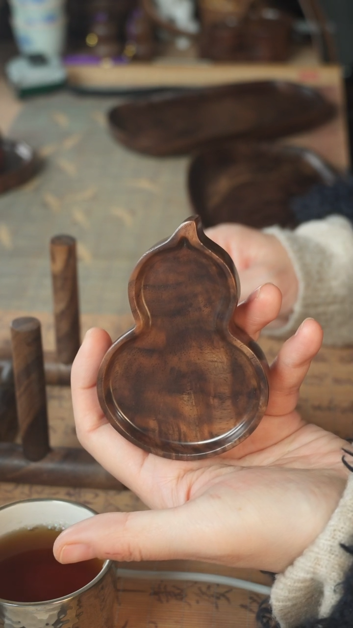 北美黑胡桃木茶盘685有磕伤