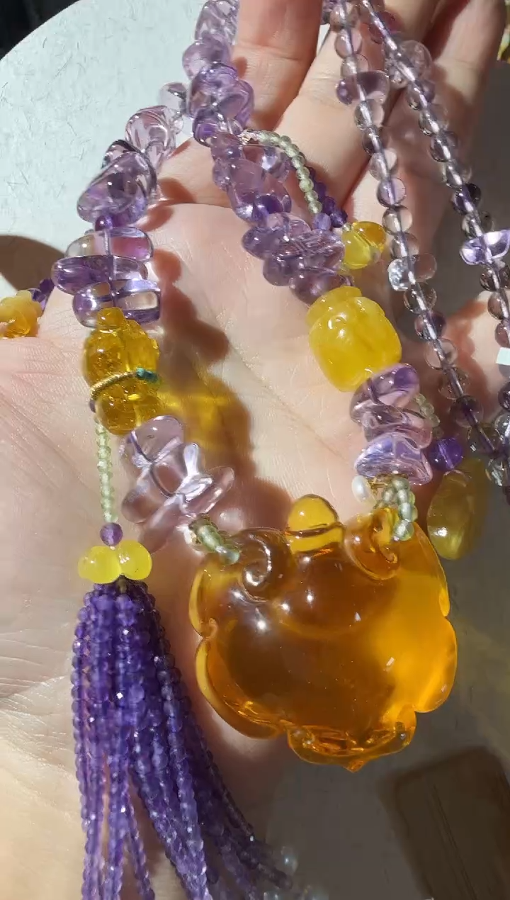 【闪购商品】蜜蜡项链未镶嵌蜜蜡如意项链