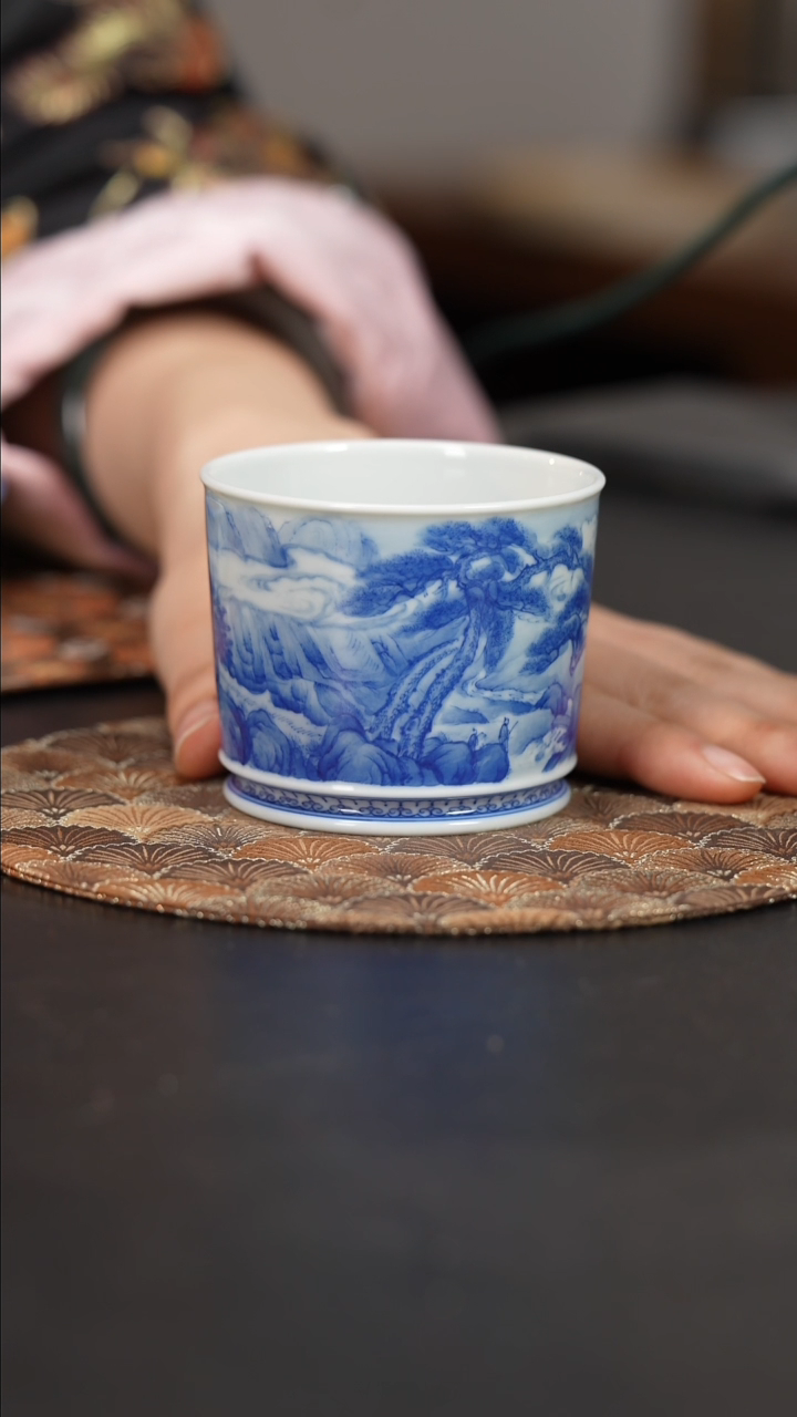 【闪购商品】瓷片看山柴窑青花山水