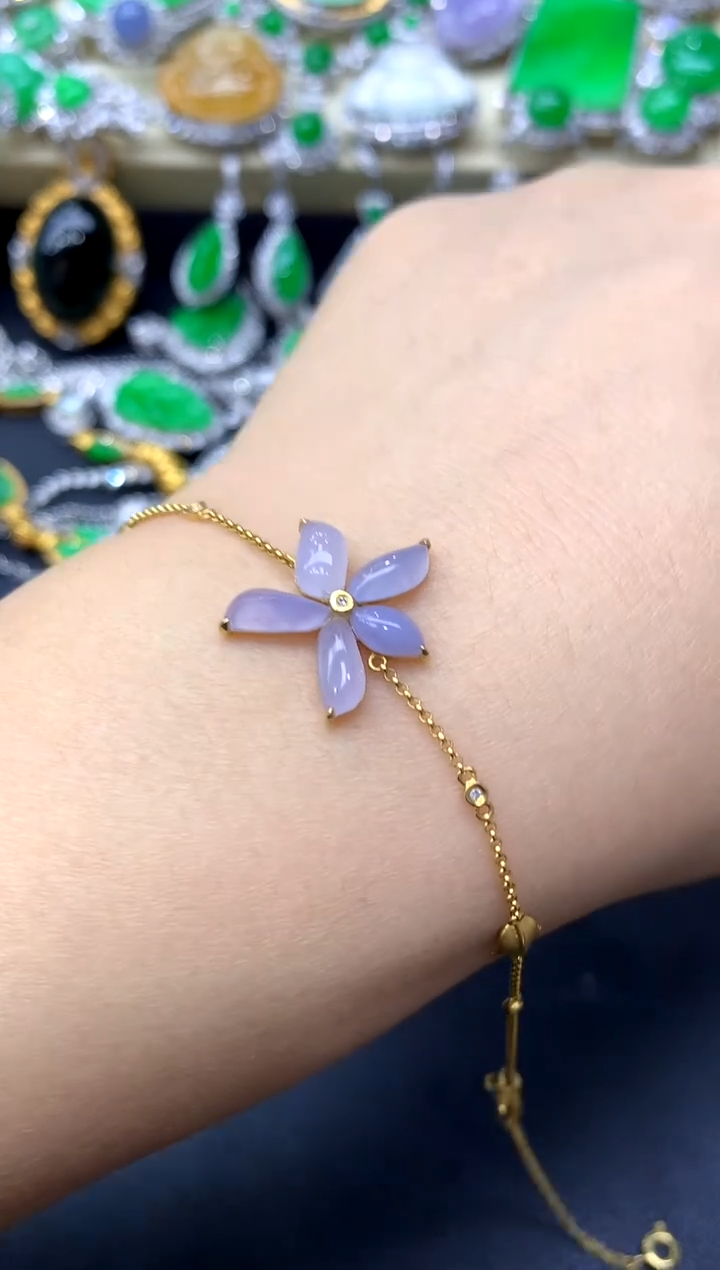 18K金镶嵌手链翡翠218-中国好珍宝