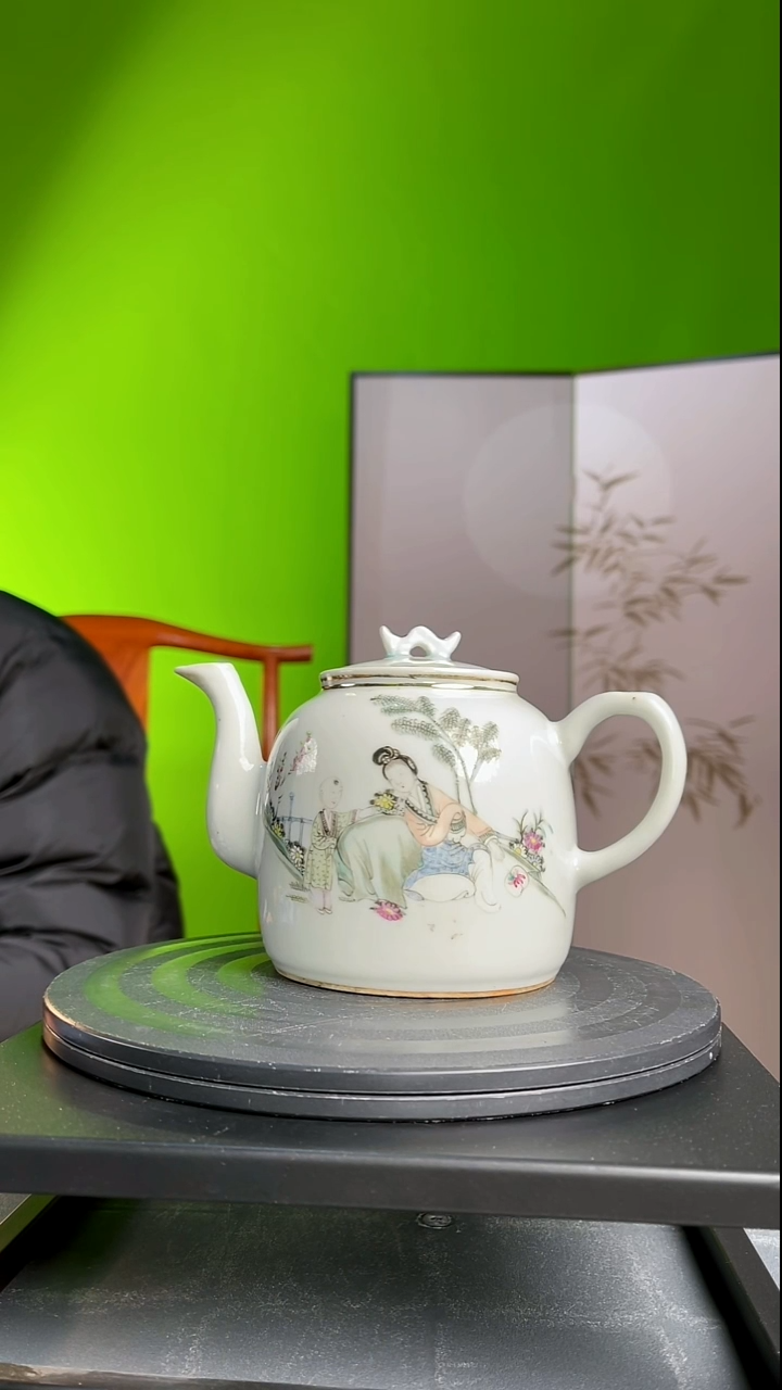 茶器瓷**玩茶壶粉彩人物故事