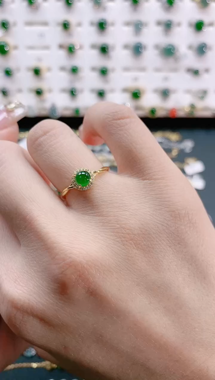 【闪购商品】翡翠戒指银S925镶嵌天然翡翠