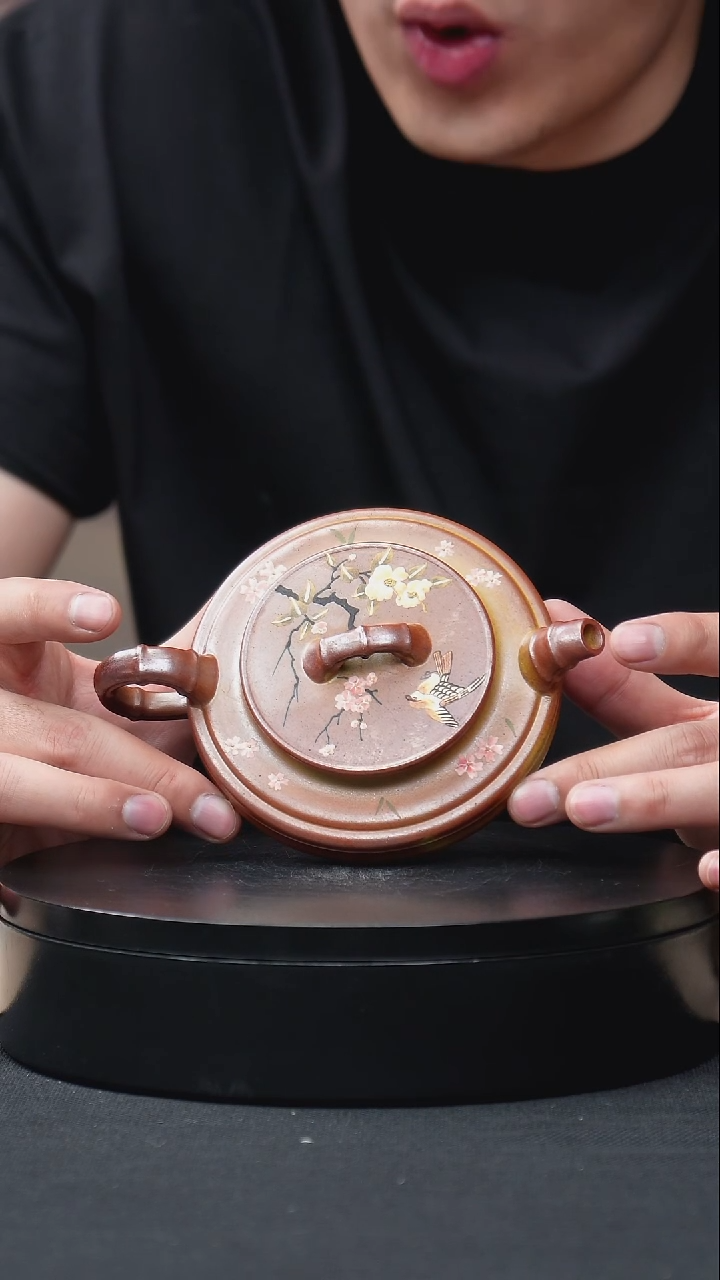 紫砂茶壶本山绿火云烧虚扁