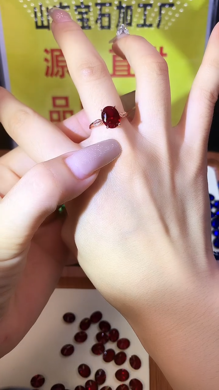 红宝石戒指银S925镶嵌.......
