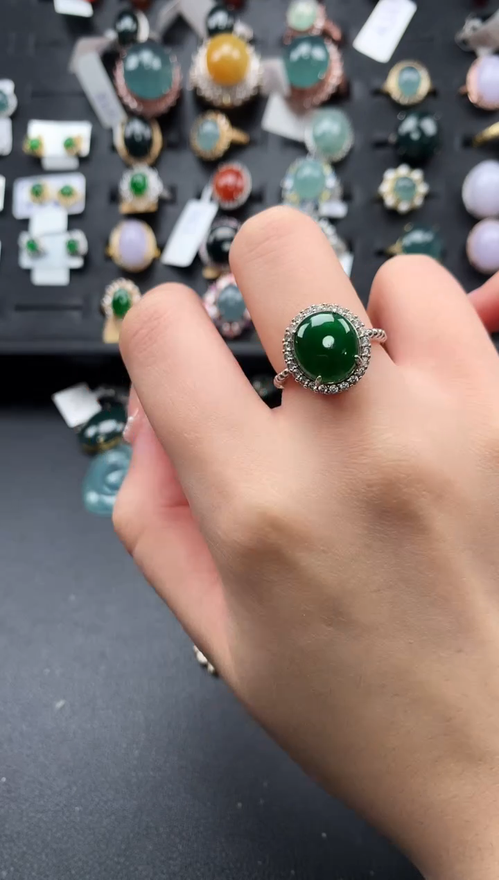 【闪购商品】翡翠戒指银S925镶嵌52141