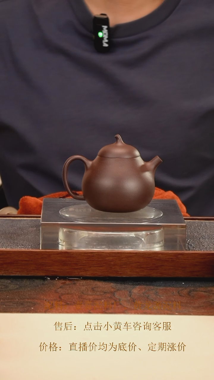 茶壶紫砂 茄瓜 深井紫泥 160cc 内推孔