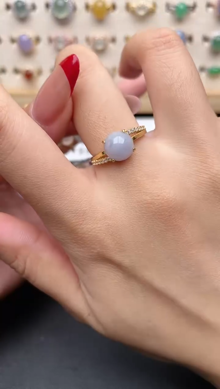 【闪购商品】翡翠戒指银S925镶嵌一物一证一礼盒