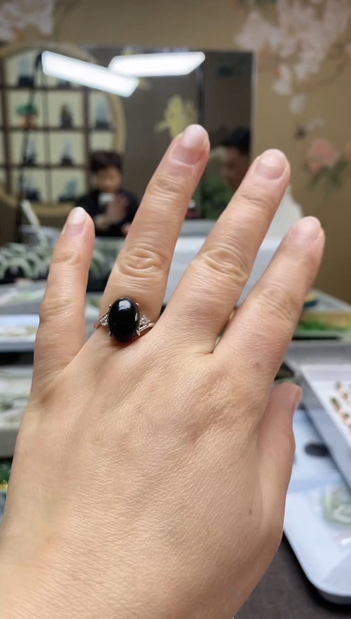 【闪购商品】和田玉戒指银S925镶嵌拍一发一