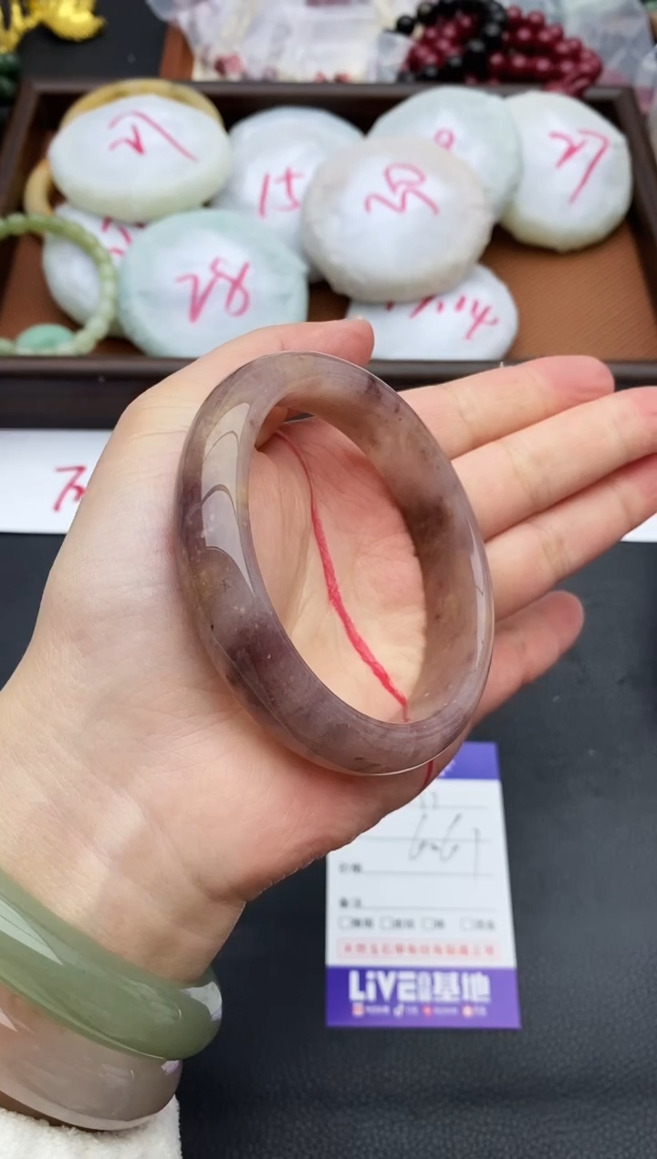 未镶嵌手镯石英质玉17+60.7