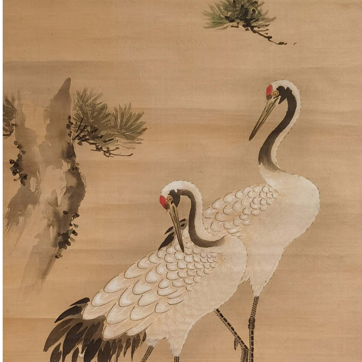 【辽拍】V250709-2-271《松鹤图》（5平尺) 绢本立轴 ws1226