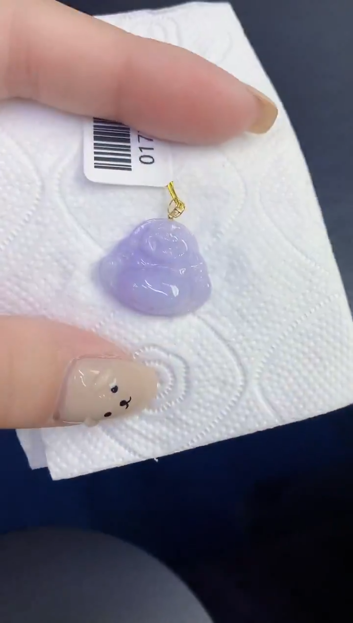 颈饰18K金镶嵌翡翠缅甸天然翡翠A货