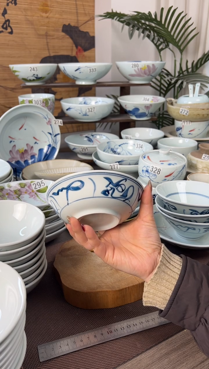 明舟微瑕山茶花6寸正德碗（单只装）