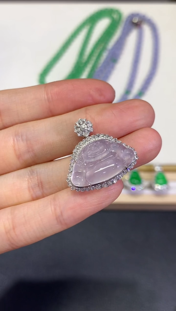 【闪购商品】翡翠颈饰18K金镶嵌团购312