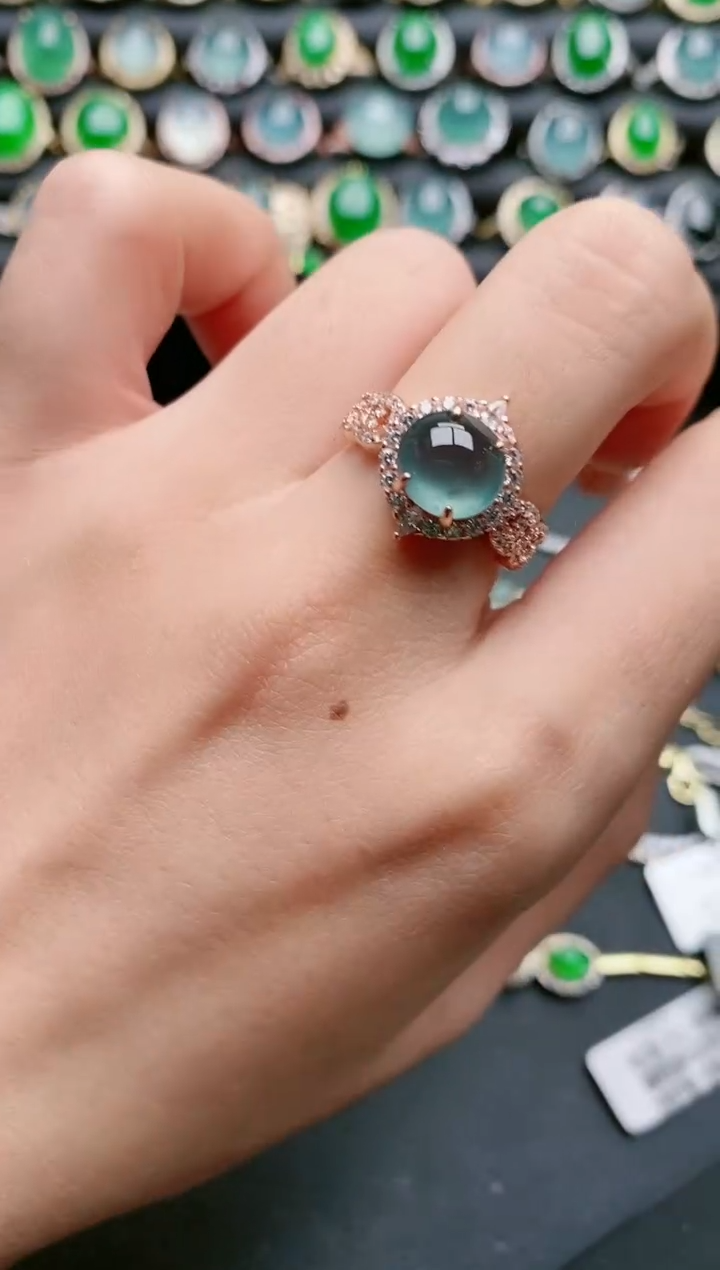 【闪购商品】翡翠戒指银S925镶嵌1111111