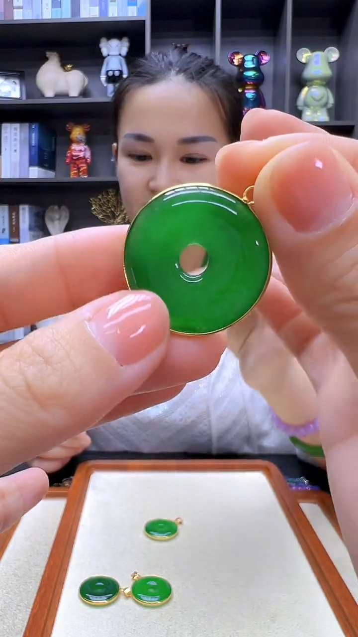 翡翠14K金镶嵌颈饰丹丹diy劲饰