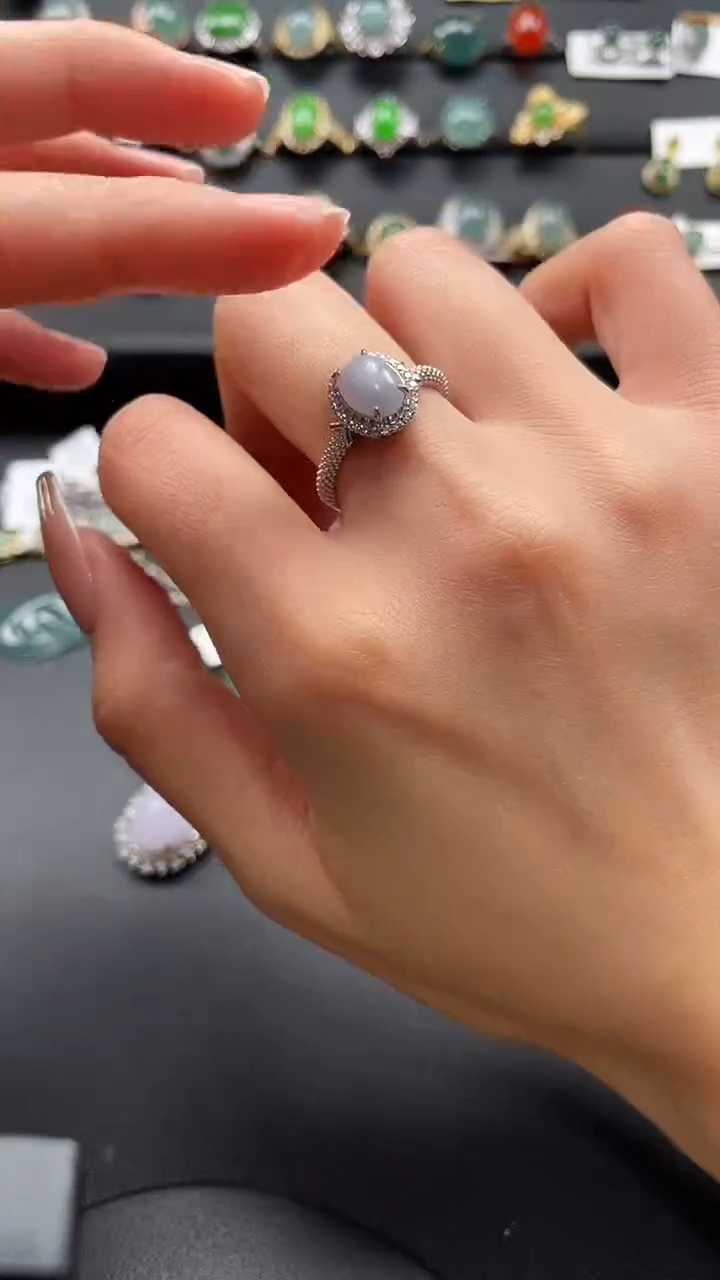 【闪购商品】翡翠戒指银S925镶嵌57645