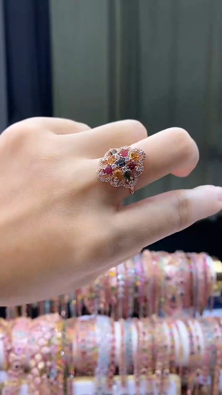 【闪购商品】碧玺戒指银S925镶嵌45354345354