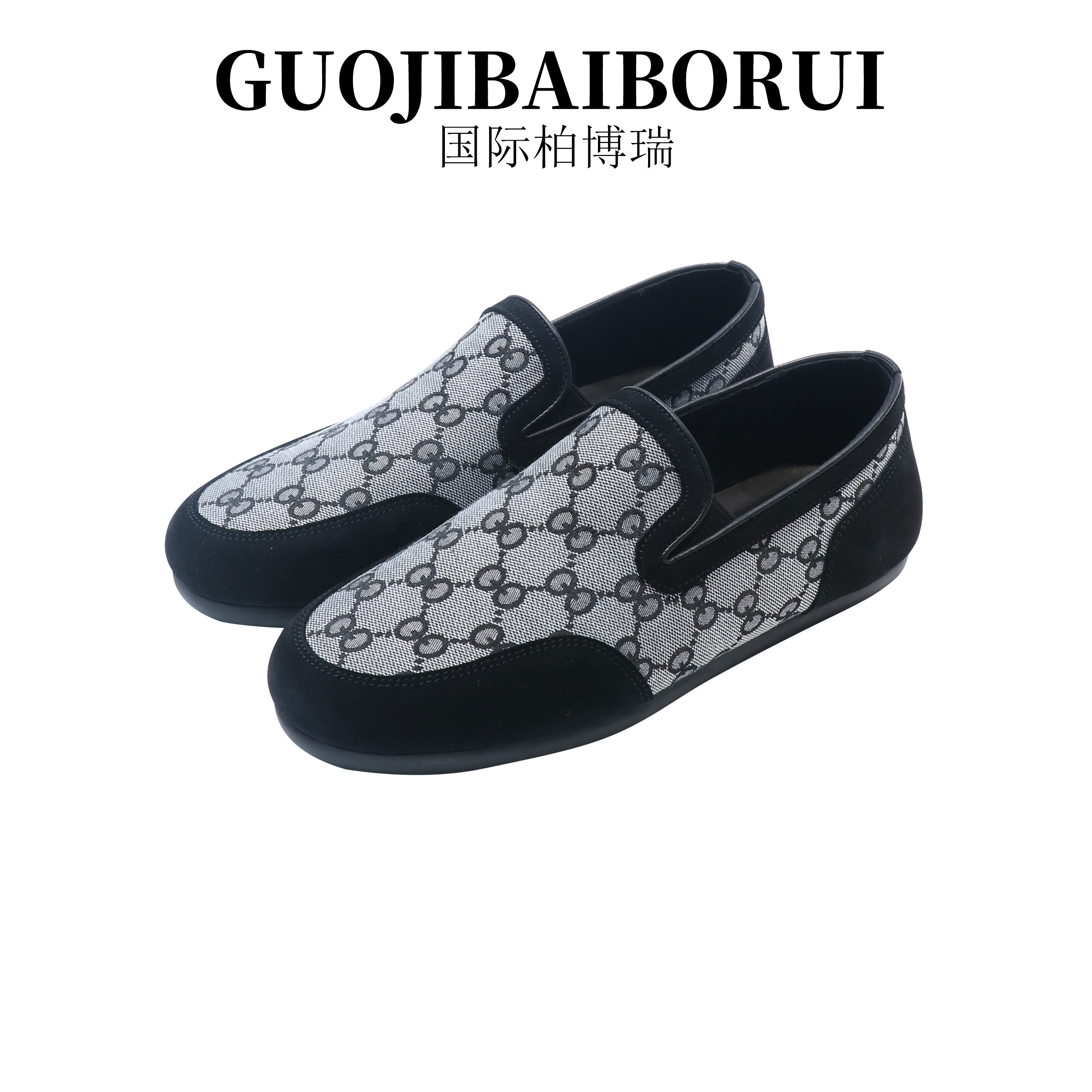 国际柏博瑞豆豆鞋男款夏季新款透气轻便舒适一脚蹬时尚休闲乐福男