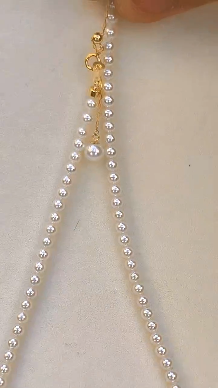 淡水珍珠18K金镶嵌项链3.5-4