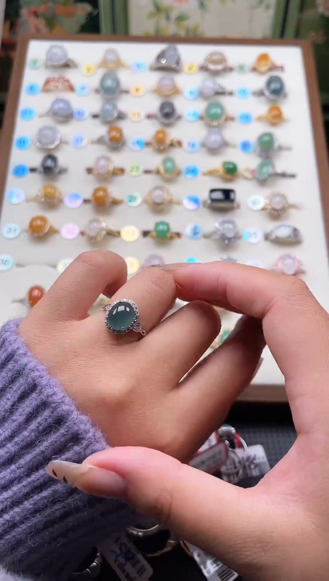 【闪购商品】翡翠戒指银S925镶嵌天然A货翡翠戒指