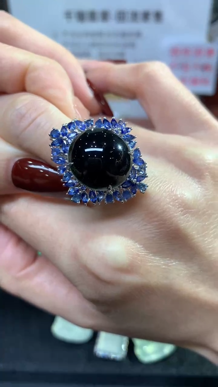 【闪购商品】翡翠戒指18K金镶嵌戒指回流不退不换|16800+0