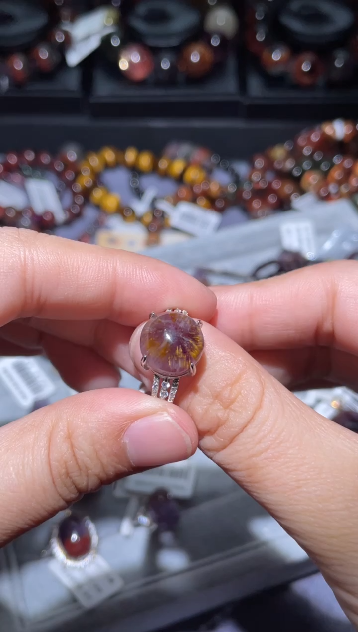 【闪购商品】水晶戒指银S925镶嵌极光