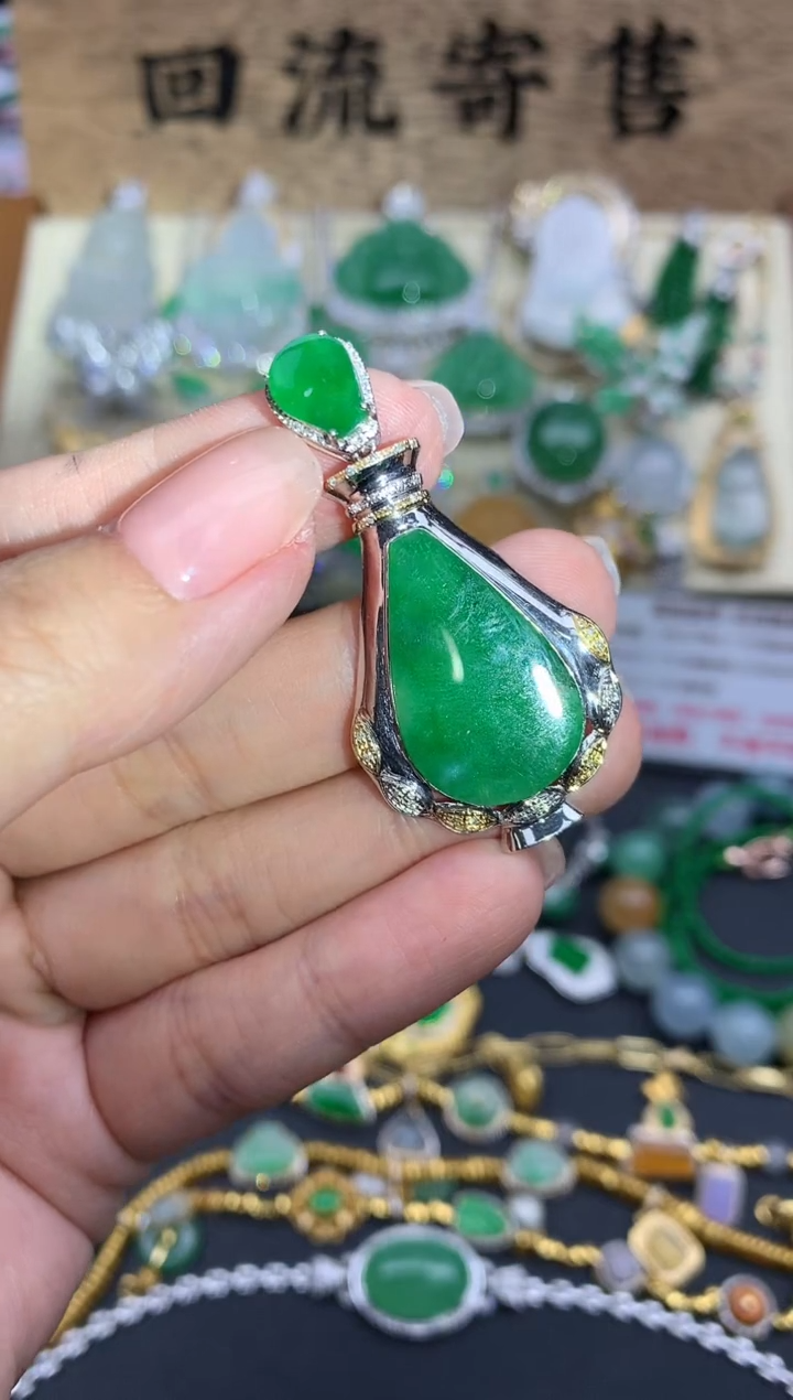 【闪购商品】翡翠颈饰18K金镶嵌387-中国好珍宝