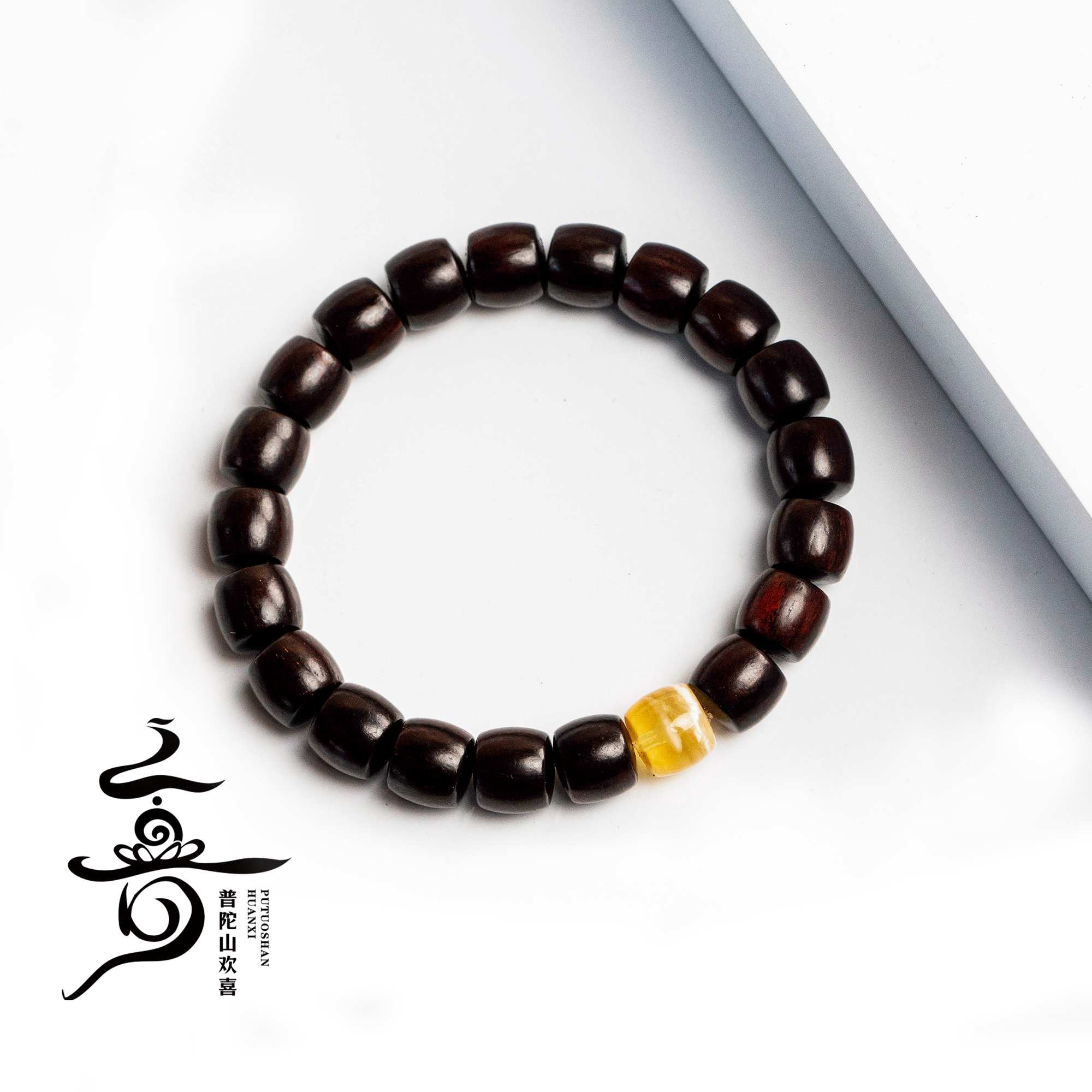 【普陀山欢喜】普陀山小帅印度小叶紫檀10mm直切单圈手串 ZSRY0068